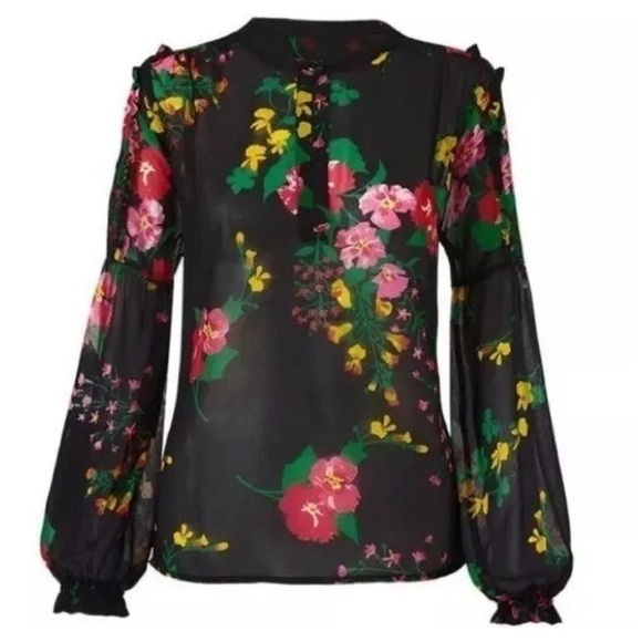 Cabi 5706 Thespian Blouse Floral Sheer Ruffles‎ romantic SIZE SMALL - Picture 7 of 8
